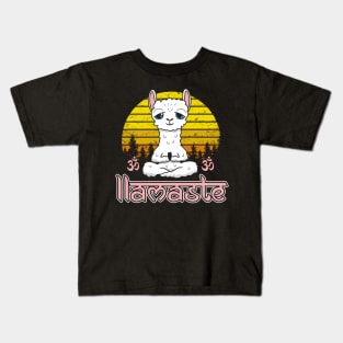 Meditaion Llama Lamaste Kids T-Shirt
